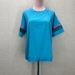 Nike Drawstring Hem Raglan Sleeve Blue Athletic T-Shirt Womens Size Large